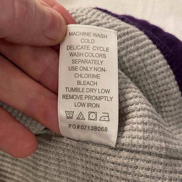 Woman Within Thermal Lined Fleece Hoodie Size 1X Purple - Picture 16 of 16